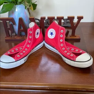 Converse Red High-Top Athletic Shoes
