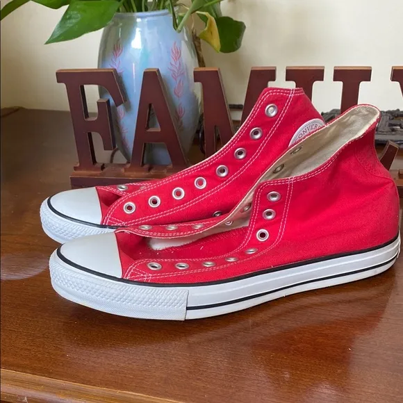 Converse Red High-Top Athletic Shoes