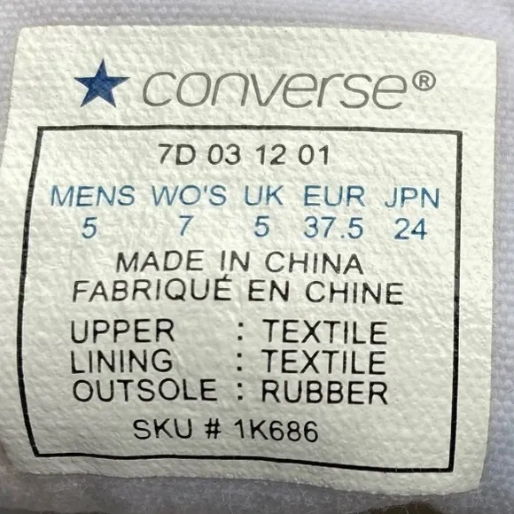 CONVERSE Shoes Chuck Taylor All Star High Top Sneakers Blue White Women 7  Men 5