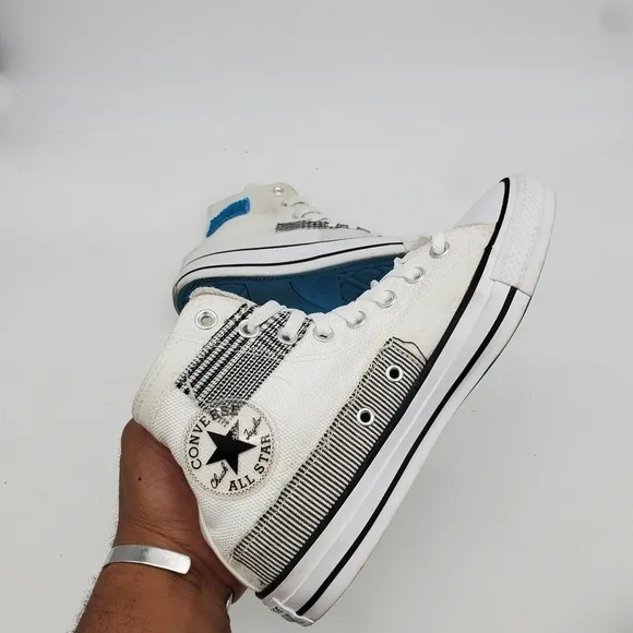 Converse Shoes Men 7 Women 9 Ctas HI White Sail Blue High Top Sneakers Canvas