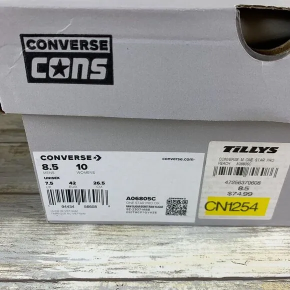 Converse Shoes Mens 8.5 Brown Raw Sugar One Star Pro‎ Skate 90's Street Y2K NEW
