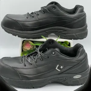 🌺Converse Stealth Composite Toe Work Shoes Black Oil Slip Resistant-Leather🌸🌺