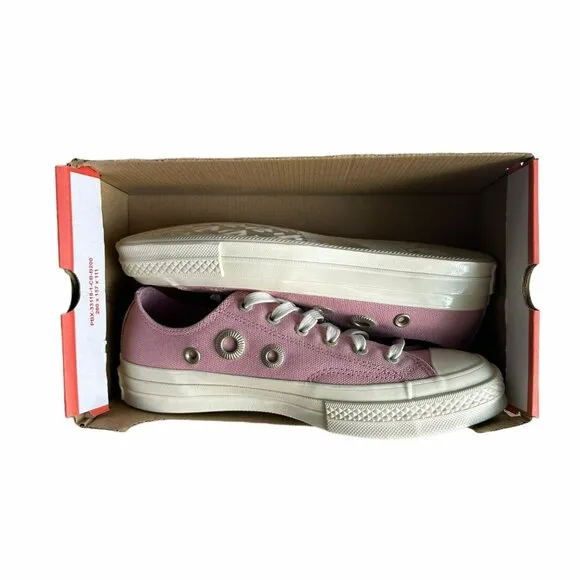 🤩Converse Sz 8 Women's Shoes Chuck 70 Metal Rings Pink Low Top Sneakers A11177C