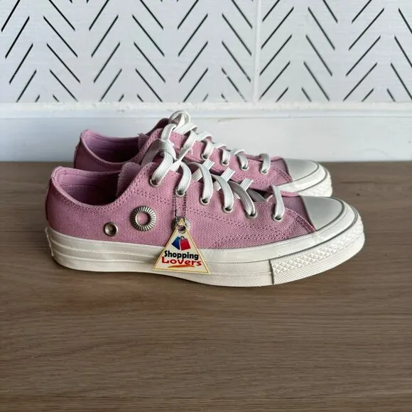 🤩Converse Sz 8 Women's Shoes Chuck 70 Metal Rings Pink Low Top Sneakers A11177C