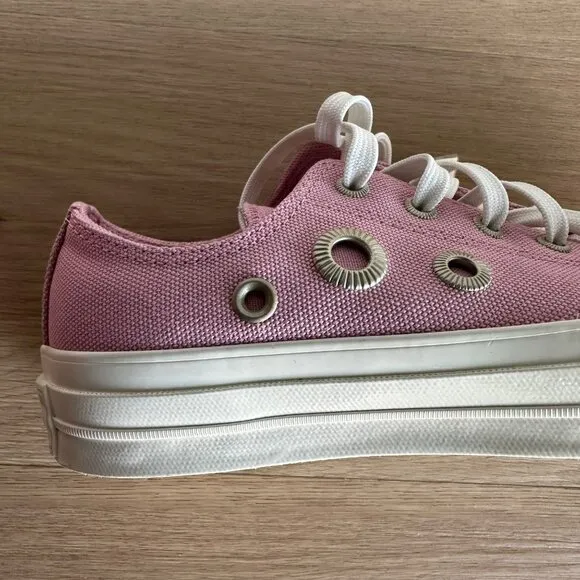 🤩Converse Sz 8 Women's Shoes Chuck 70 Metal Rings Pink Low Top Sneakers A11177C