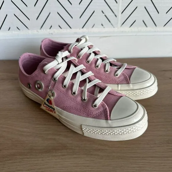 🤩Converse Sz 8 Women's Shoes Chuck 70 Metal Rings Pink Low Top Sneakers A11177C