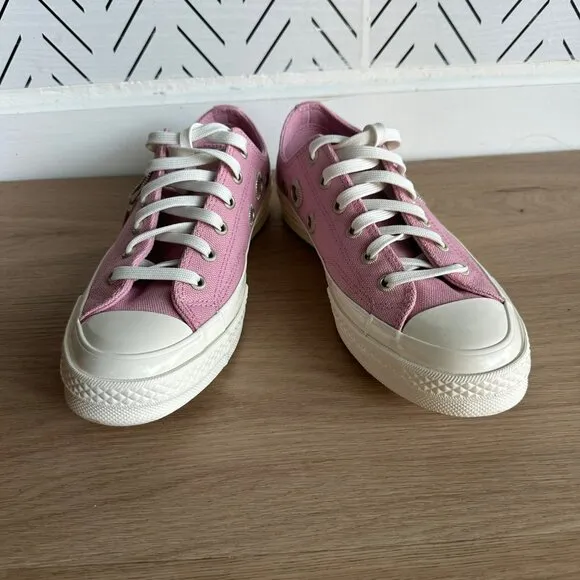 🤩Converse Sz 8 Women's Shoes Chuck 70 Metal Rings Pink Low Top Sneakers A11177C