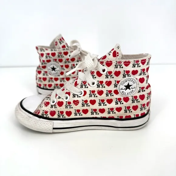 Converse White Red I Love NY Chuck Taylor All Star High Top Toddler Infant Shoes