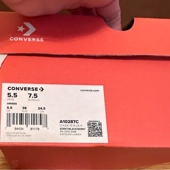 CONVERSE Women's Chuck 70 Plus Gems Rhinestones Pearls Shoes A10287C 7.5