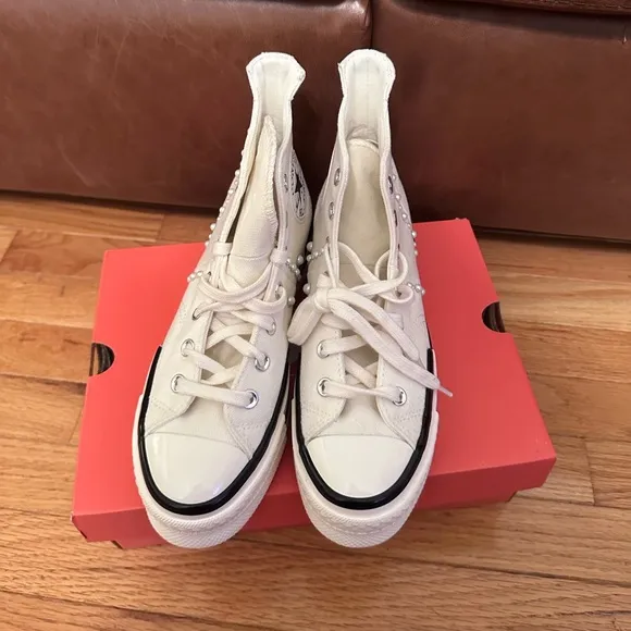 CONVERSE Women's Chuck 70 Plus Gems Rhinestones Pearls Shoes A10287C 7.5