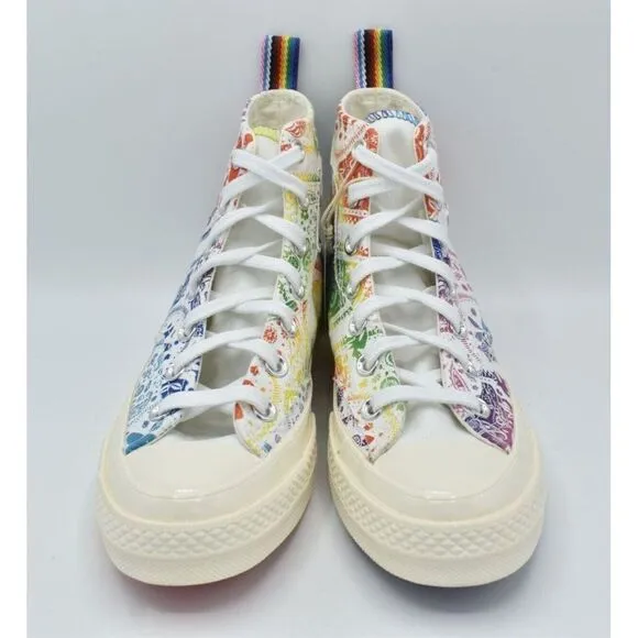 Converse Womens Size 7 Chuck 70 Hi Top Multicolored Unity Pride Shoes Sneakers