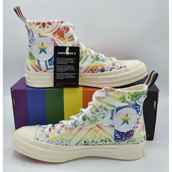 Converse Womens Size 7 Chuck 70 Hi Top Multicolored Unity Pride Shoes Sneakers