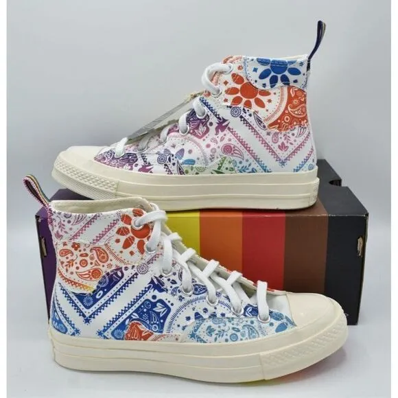 Converse Womens Size 7 Chuck 70 Hi Top Multicolored Unity Pride Shoes Sneakers