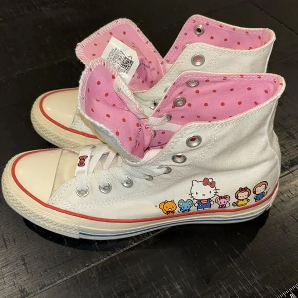 Converse X Hello Kitty Chuck Taylor All Star High Top Sneakers Shoes Size 6