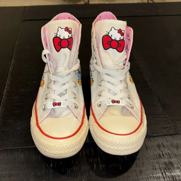 Converse X Hello Kitty Chuck Taylor All Star High Top Sneakers Shoes Size 6