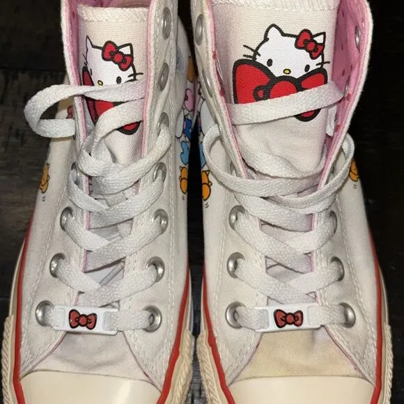 Converse X Hello Kitty Chuck Taylor All Star High Top Sneakers Shoes Size 6