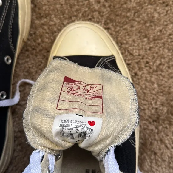 Converse x PLAY Comme des Garçons Chuck 70 Heart Black/White/Red High Top Shoes