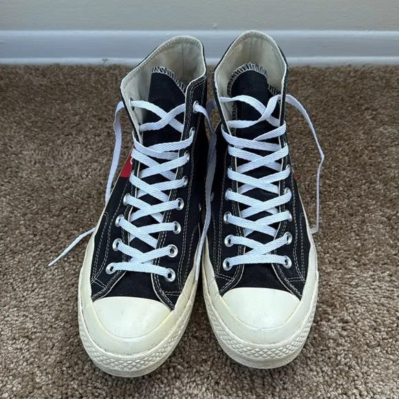 Converse x PLAY Comme des Garçons Chuck 70 Heart Black/White/Red High Top Shoes