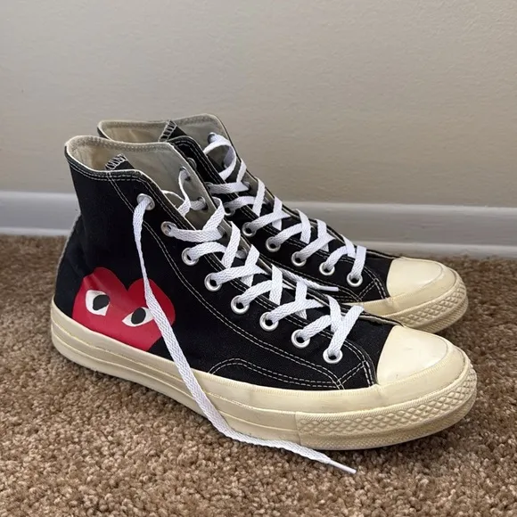 Converse x PLAY Comme des Garçons Chuck 70 Heart Black/White/Red High Top Shoes