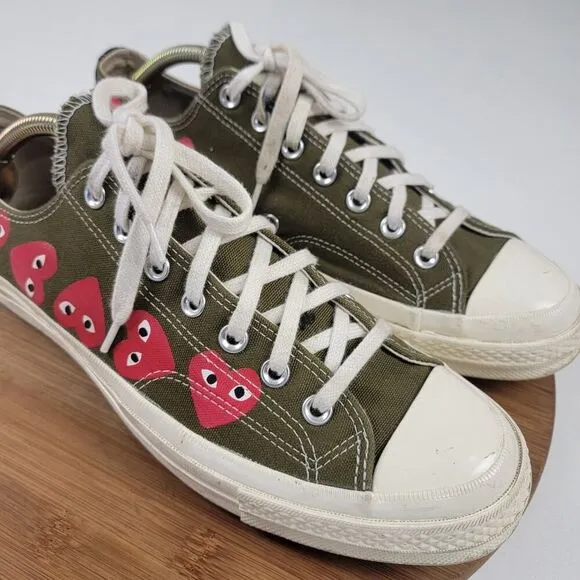 Converse CDG Play Chuck 70 Low Sneakers &quot;Multi-Heart” Men's Shoes Sz 11 162976C