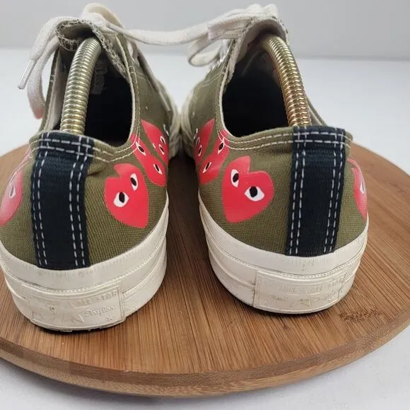 Converse CDG Play Chuck 70 Low Sneakers &quot;Multi-Heart” Men's Shoes Sz 11 162976C