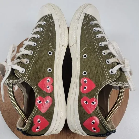 Converse CDG Play Chuck 70 Low Sneakers &quot;Multi-Heart” Men's Shoes Sz 11 162976C