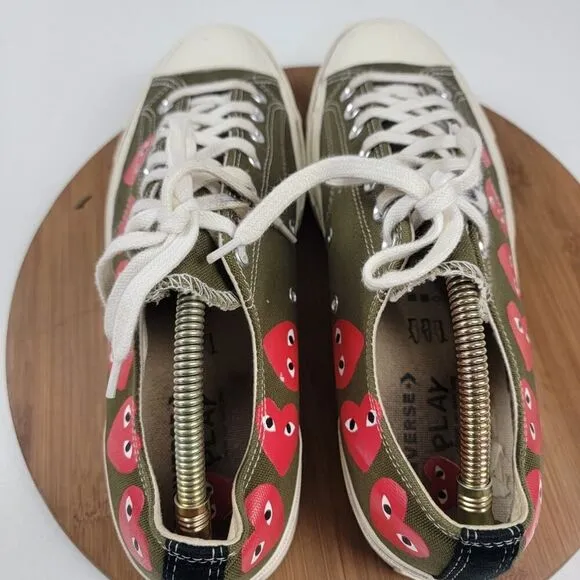Converse CDG Play Chuck 70 Low Sneakers &quot;Multi-Heart” Men's Shoes Sz 11 162976C