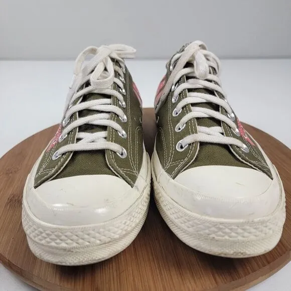 Converse CDG Play Chuck 70 Low Sneakers &quot;Multi-Heart” Men's Shoes Sz 11 162976C