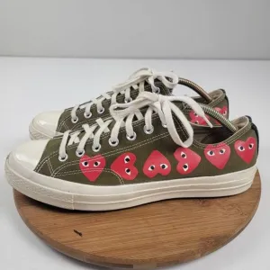 Converse CDG Play Chuck 70 Low Sneakers &quot;Multi-Heart” Men's Shoes Sz 11 162976C