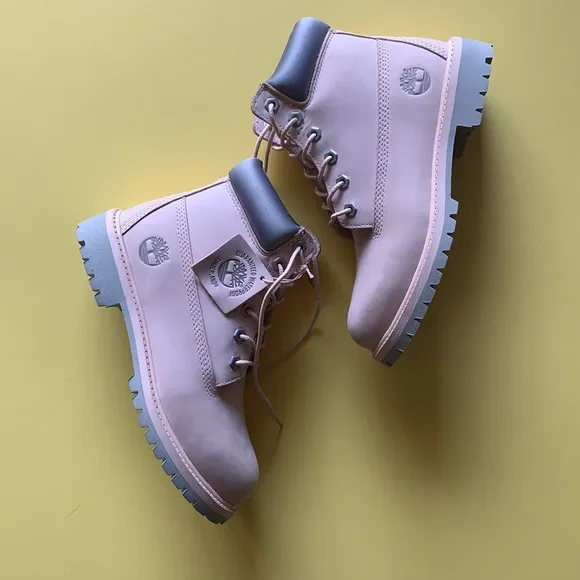 COPY - Timberland Women’s PREMIUM 6-INCH WATERPROOF BOOTS Light Pink Nubuck 4 M…
