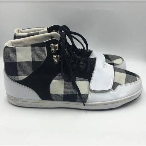 Creative Recreation Men's Black White Plaid High Top Sneakers Size 13 Shoes
