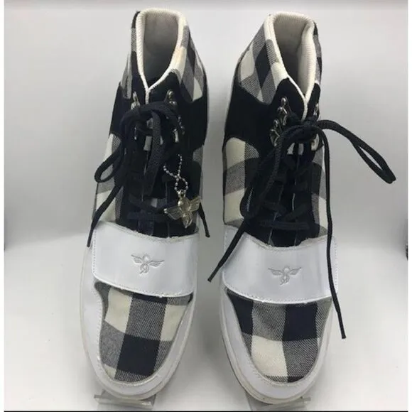 Creative Recreation Men's Black White Plaid High Top Sneakers Size 13 Shoes