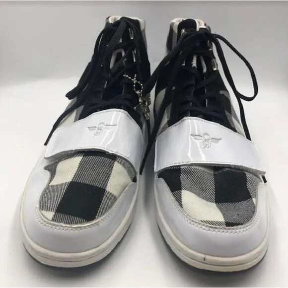 Creative Recreation Men's Black White Plaid High Top Sneakers Size 13 Shoes
