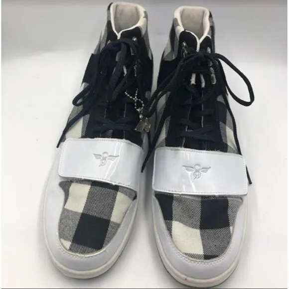 Creative Recreation Men's Black White Plaid High Top Sneakers Size 13 Shoes