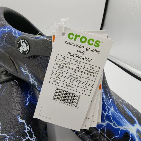 Crocs Adult Bistro Graphic Clogs Slip Resistant Work Shoes Mens 10 Womens 12 NEW