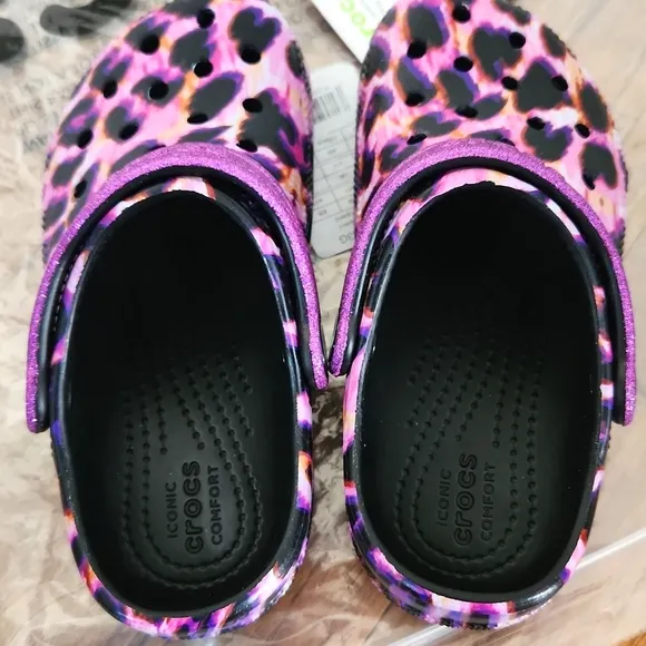 Crocs Kids' Purple Leopard Clogs