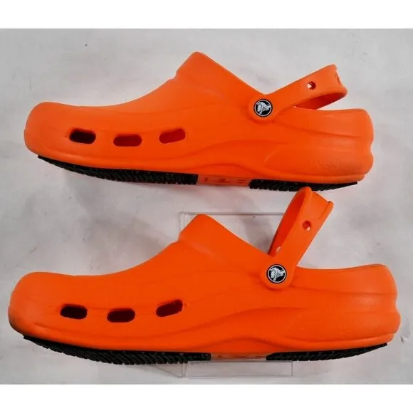 Crocs Mario Batali Signature Orange Bistro Clogs Shoes Slip Resistant Mens Sz 12