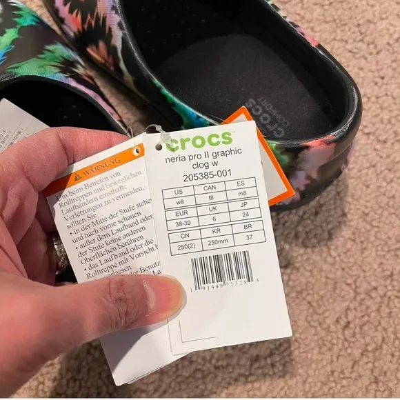 CROCS Multi-colored tie-dye clogs