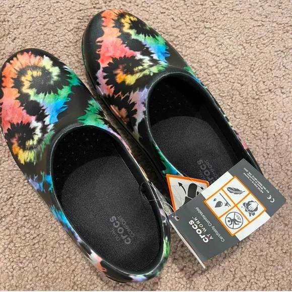CROCS Multi-colored tie-dye clogs