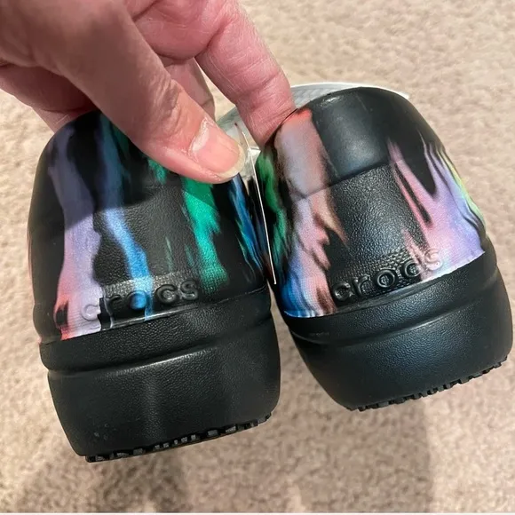 CROCS Multi-colored tie-dye clogs