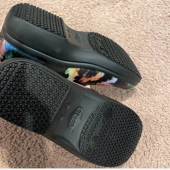 CROCS Multi-colored tie-dye clogs