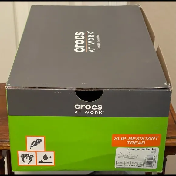 Crocs Premium Bistro Pro LiteRide Slip Resistant Clogs Shoes Black Men Sz 12 NEW