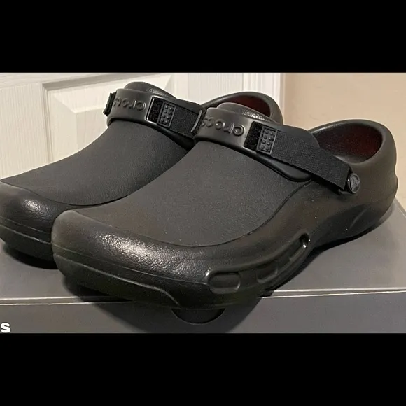 Crocs Premium Bistro Pro LiteRide Slip Resistant Clogs Shoes Black Men Sz 12 NEW