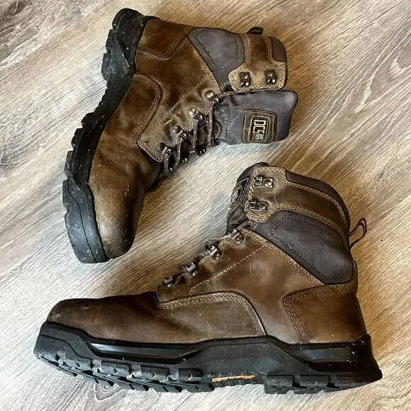 Danner Crafter 6&quot; Waterproof Safety Toe Work Boots Brown‎ Leather Mens 8.5 UK 8