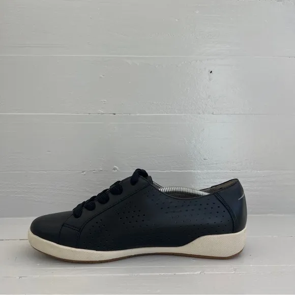 Dansko Black Sneakers Women's 7.5 (EU 38) Orli Perforated Nappa Low Top Shoes