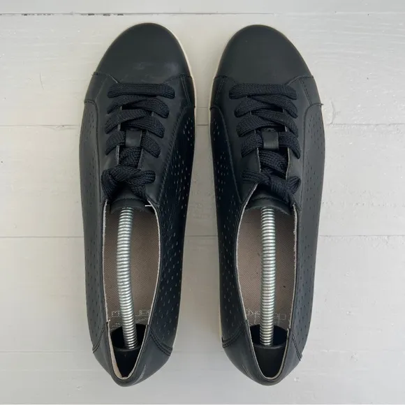 Dansko Black Sneakers Women's 7.5 (EU 38) Orli Perforated Nappa Low Top Shoes
