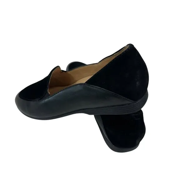 Dansko Womens Black Leather/Suede Slip-On Loafers SZ 37 Comfortable Casual Shoes