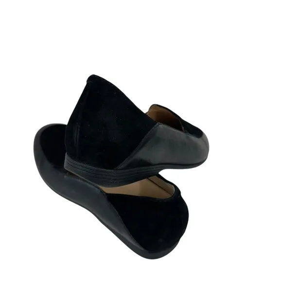 Dansko Womens Black Leather/Suede Slip-On Loafers SZ 37 Comfortable Casual Shoes