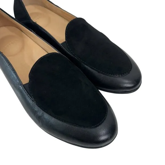Dansko Womens Black Leather/Suede Slip-On Loafers SZ 37 Comfortable Casual Shoes