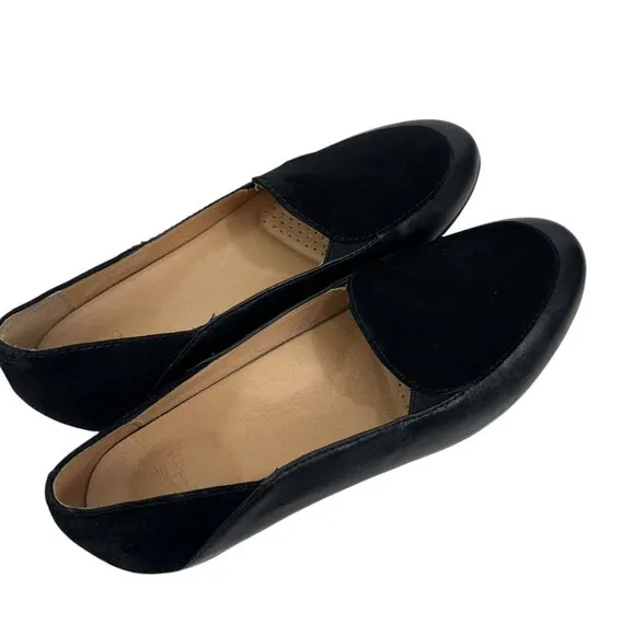 Dansko Womens Black Leather/Suede Slip-On Loafers SZ 37 Comfortable Casual Shoes